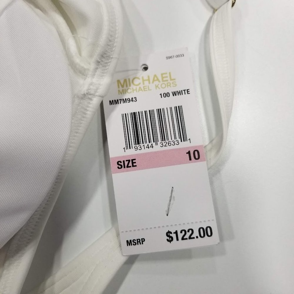 Michael Kors Sash Tummy-Control One Piece Swimsuit Size 10 - Picture 12 of 13